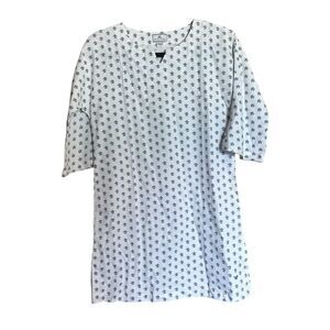 Petite Plume Twill Tunic Nightgown Dress Women 10 Multicolor Floral Cotton Blend